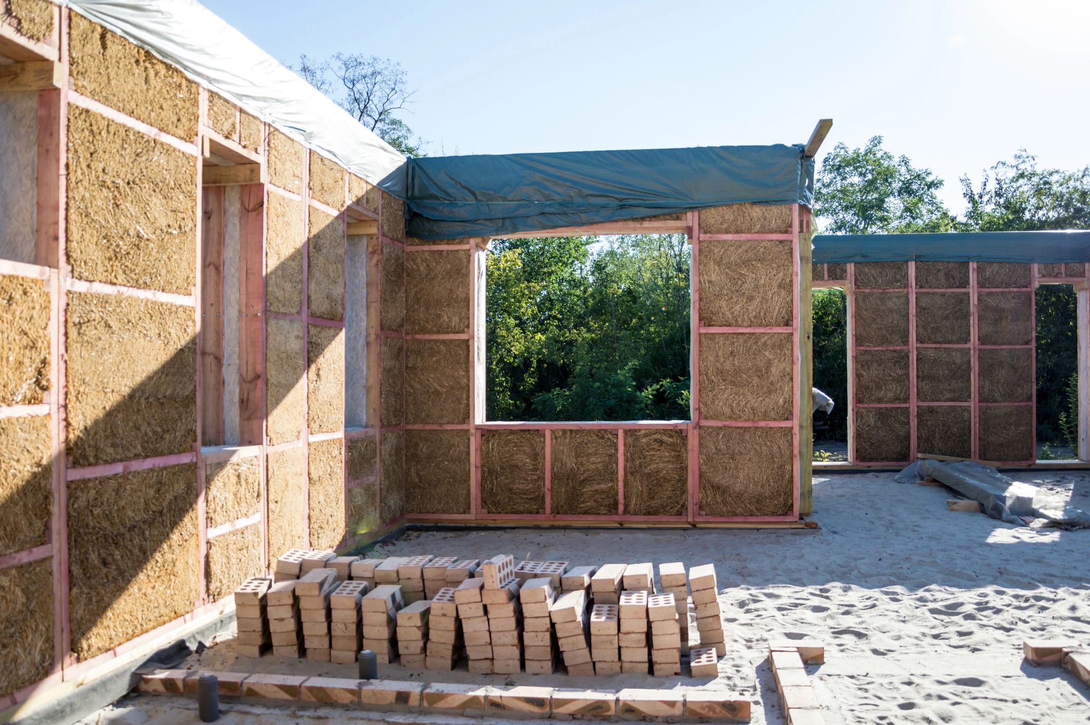 Bulk paver base in storage